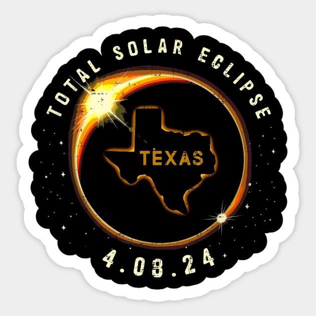 Solar Eclipse 2024 State Texas Total Gift For Men Women Sticker by truong-artist-C